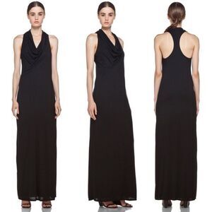 Helmut by Helmut Lang Black Kinetic Cowl Neck Maxi Dress Size M